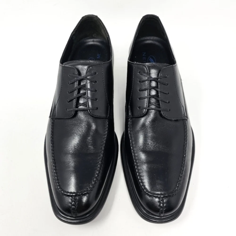 Niel M Black Leather President Oxfords Mens Size 9‎ D Lace Up Split Toe Shoes